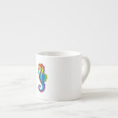 Rainbow Polygonal Seahorse Espresso Kop (Voorkant rechts)