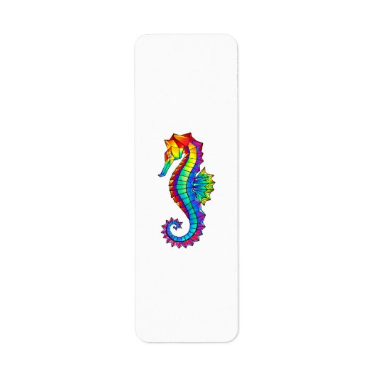 Rainbow Polygonal Seahorse Etiket (Voorkant)