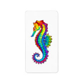 Rainbow Polygonal Seahorse Etiket (Voorkant)