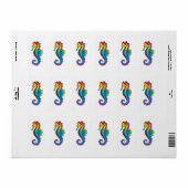 Rainbow Polygonal Seahorse Etiket (Full Sheet)