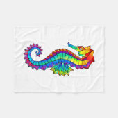 Rainbow Polygonal Seahorse Fleece Deken (Voorkant (Horizontaal))
