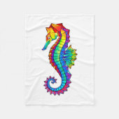 Rainbow Polygonal Seahorse Fleece Deken (Voorkant)