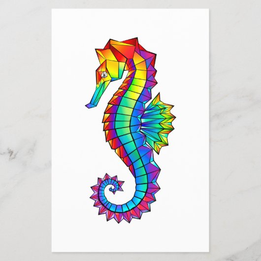 Rainbow Polygonal Seahorse Flyer (Voorkant)