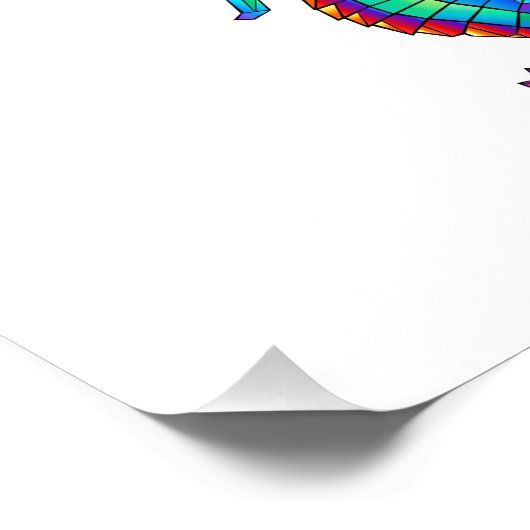 Rainbow Polygonal Seahorse Foto Afdruk (Hoek)