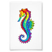 Rainbow Polygonal Seahorse Foto Afdruk (Voorkant)
