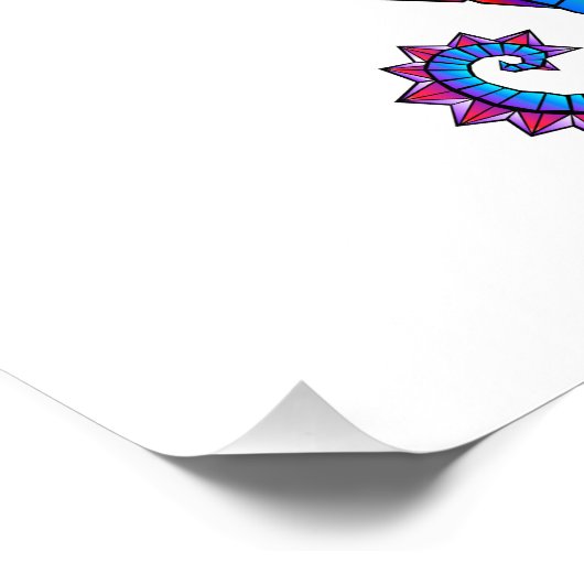 Rainbow Polygonal Seahorse Foto Afdruk (Hoek)