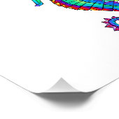 Rainbow Polygonal Seahorse Foto Afdruk (Hoek)
