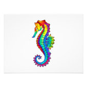 Rainbow Polygonal Seahorse Foto Afdruk (Voorkant)