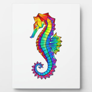 Rainbow Polygonal Seahorse Fotoplaat