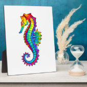 Rainbow Polygonal Seahorse Fotoplaat (Zijkant)