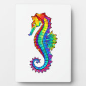 Rainbow Polygonal Seahorse Fotoplaat (voorkant)