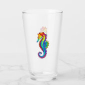 Rainbow Polygonal Seahorse Glas (Achterkant)