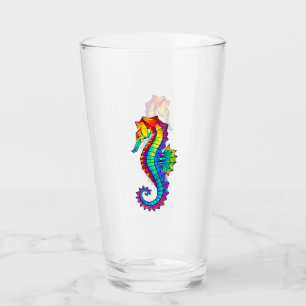 Rainbow Polygonal Seahorse Glas