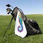 Rainbow Polygonal Seahorse Golfhanddoek (Groen)