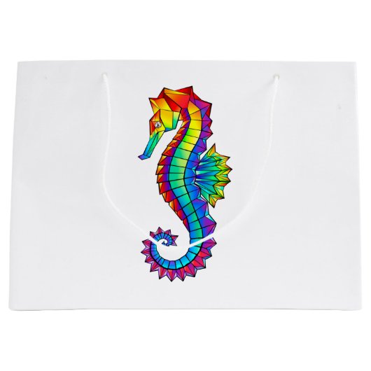 Rainbow Polygonal Seahorse Groot Cadeauzakje (Voorkant)