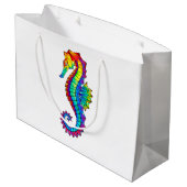 Rainbow Polygonal Seahorse Groot Cadeauzakje (Achterkant Gekanteld)