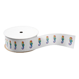 Rainbow Polygonal Seahorse Grosgrain Lint