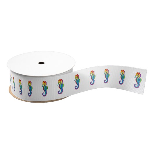 Rainbow Polygonal Seahorse Grosgrain Lint (Spoel)