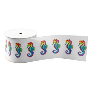 Rainbow Polygonal Seahorse Grosgrain Lint