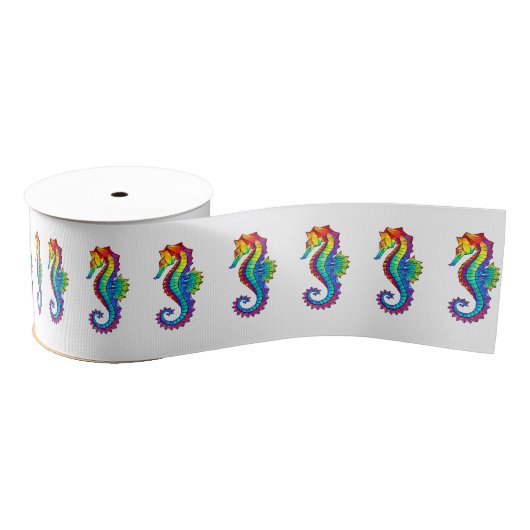 Rainbow Polygonal Seahorse Grosgrain Lint (Spoel)