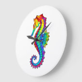 Rainbow Polygonal Seahorse Grote Klok (Hoek)