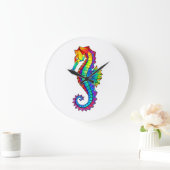 Rainbow Polygonal Seahorse Grote Klok (Huis)