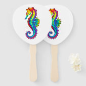 Rainbow Polygonal Seahorse Handwaaier (Voorkant en achterkant)