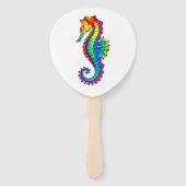 Rainbow Polygonal Seahorse Handwaaier (Achterkant)