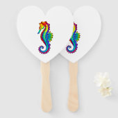 Rainbow Polygonal Seahorse Handwaaier (Voorkant en achterkant)