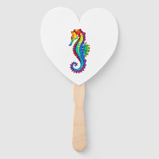 Rainbow Polygonal Seahorse Handwaaier (Voorkant)