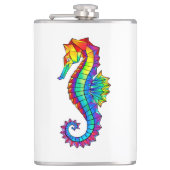 Rainbow Polygonal Seahorse Heupfles (Voorkant)