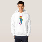 Rainbow Polygonal Seahorse Hoodie (Voorkant volledig)