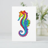 Rainbow Polygonal Seahorse Informatiekaartje (Staand voorkant)