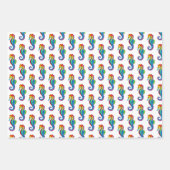 Rainbow Polygonal Seahorse Inpakpapier Vel (Voorkant)