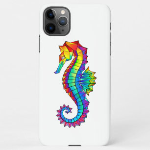 Rainbow Polygonal Seahorse iPhone 11Pro Max Hoesje