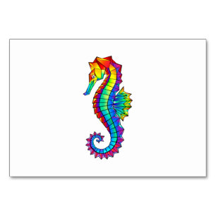 Rainbow Polygonal Seahorse Kaart