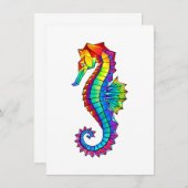 Rainbow Polygonal Seahorse Kaart (Voorkant / Achterkant)