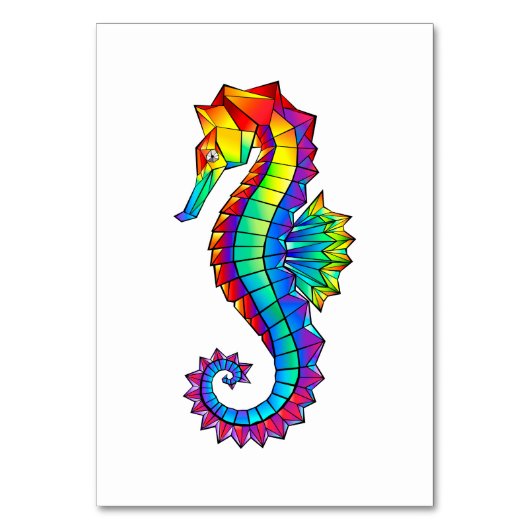 Rainbow Polygonal Seahorse Kaart (Voorkant)
