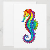 Rainbow Polygonal Seahorse Kaart (Voorkant / Achterkant)