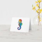 Rainbow Polygonal Seahorse Kaart (Gele Bloem)