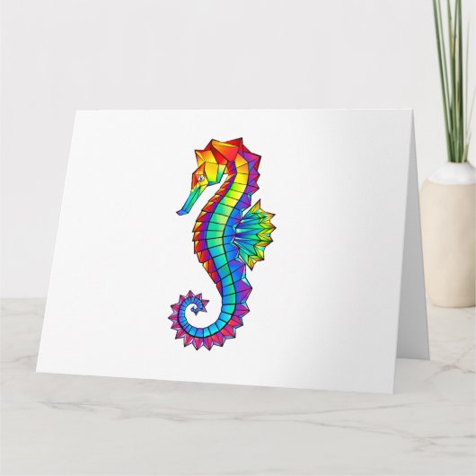 Rainbow Polygonal Seahorse Kaart (Voorkant)