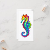 Rainbow Polygonal Seahorse Kaart (Voorkant / Achterkant in situ)