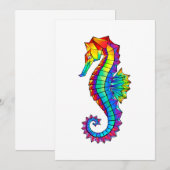Rainbow Polygonal Seahorse Kaart (Voorkant / Achterkant)