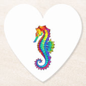 Rainbow Polygonal Seahorse Kartonnen Onderzetters (Voorkant)