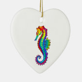 Rainbow Polygonal Seahorse Keramisch Ornament (Rechts)