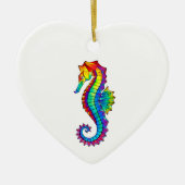 Rainbow Polygonal Seahorse Keramisch Ornament (Voorkant)