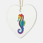 Rainbow Polygonal Seahorse Keramisch Ornament (Links)