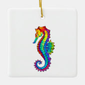 Rainbow Polygonal Seahorse Keramisch Ornament (Voorkant)