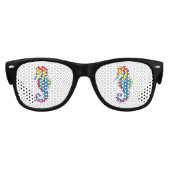 Rainbow Polygonal Seahorse Kinder Zonnebril (Voorkant)