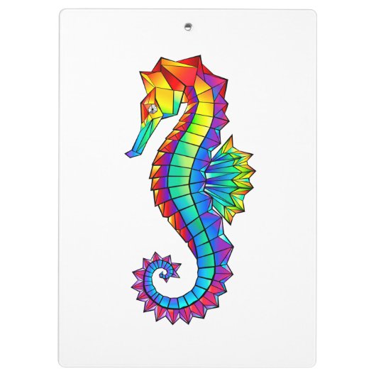 Rainbow Polygonal Seahorse Klembord (Achterkant)